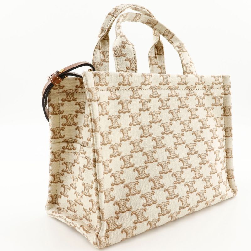 Celine Triomphe Small Cabas Tice 2WAY Shoulder 19916 2EZ6 01BC Canvas Beige