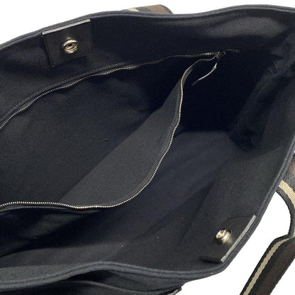 Hermes Tote Bag Troca Horizontal MM Dark Navy Dark Brown And Gray Beige Leather