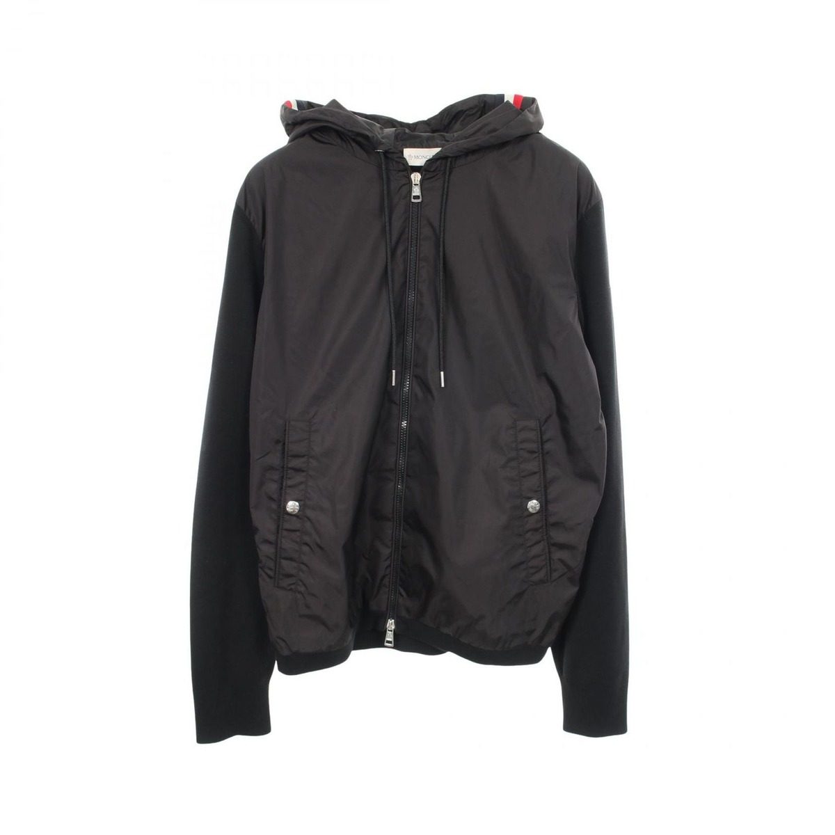 Moncler Knit Contrast Zip Up Hoodie Nylon