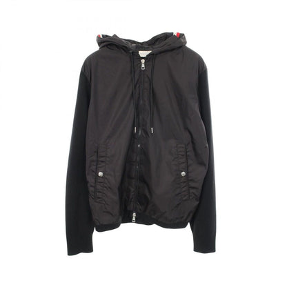Moncler Knit Contrast Zip Up Hoodie Nylon
