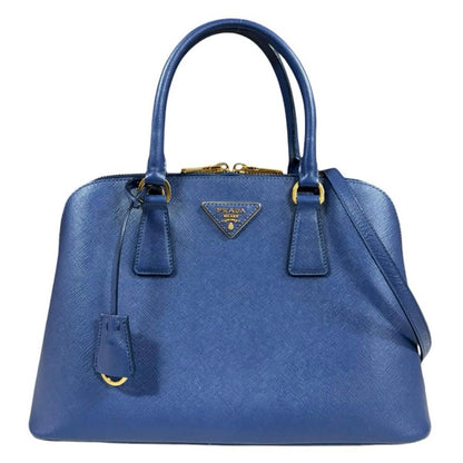 Prada Promenade Saffiano Shoulder Bag Leather Navy