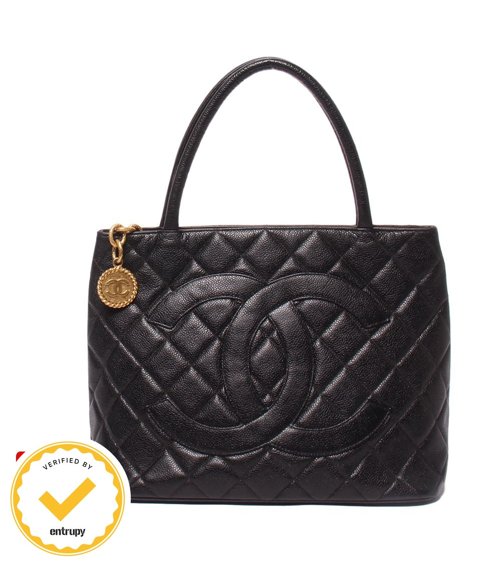 Chanel Tote Gold Caviar Leather Medallion