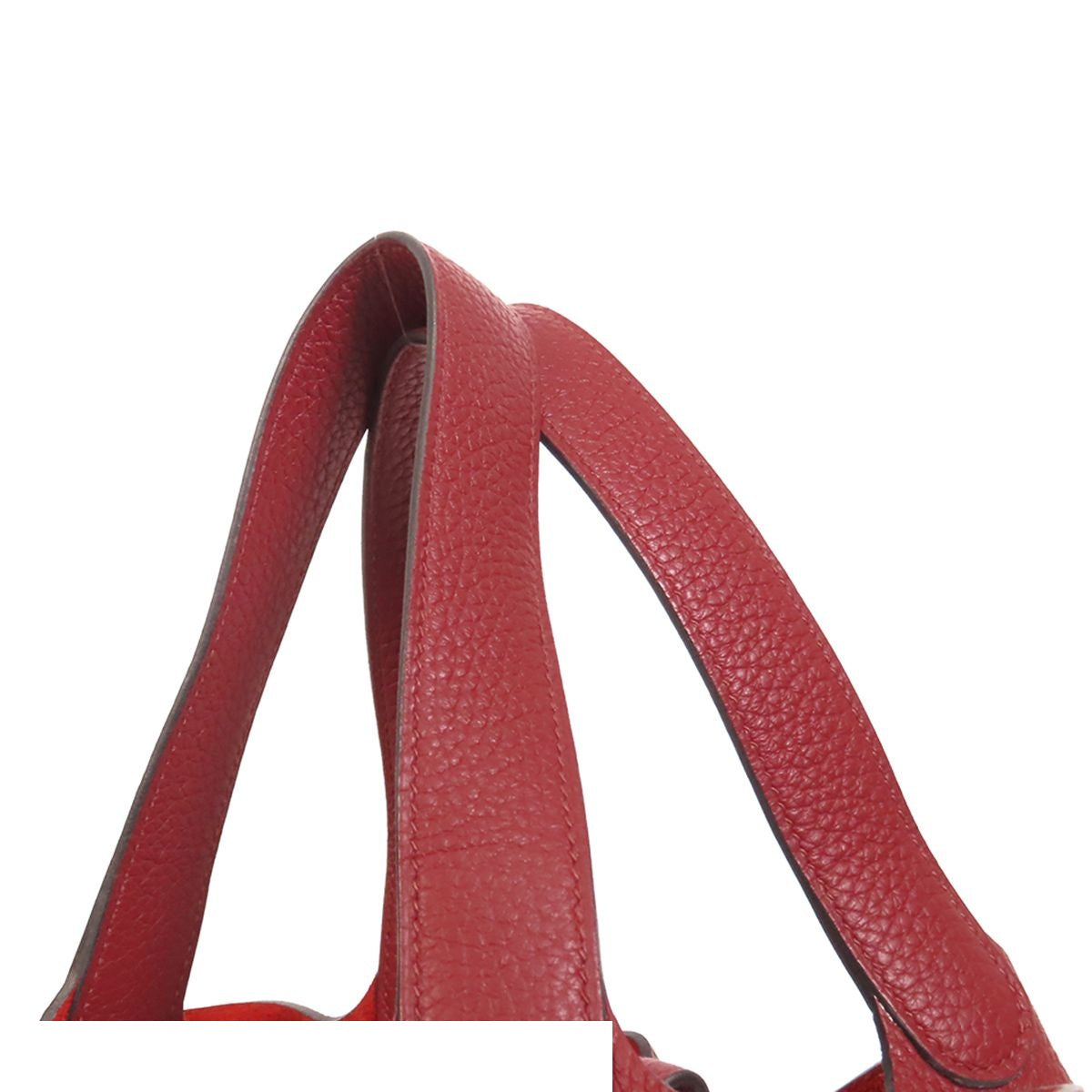 Hermes Picotin Lock MM Rouge Ash Silver Taurillon Handbag — view 3