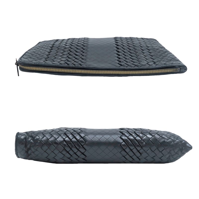 Bottega Veneta Clutch Bag Black Intrecciato Black 405912 Leather Men's