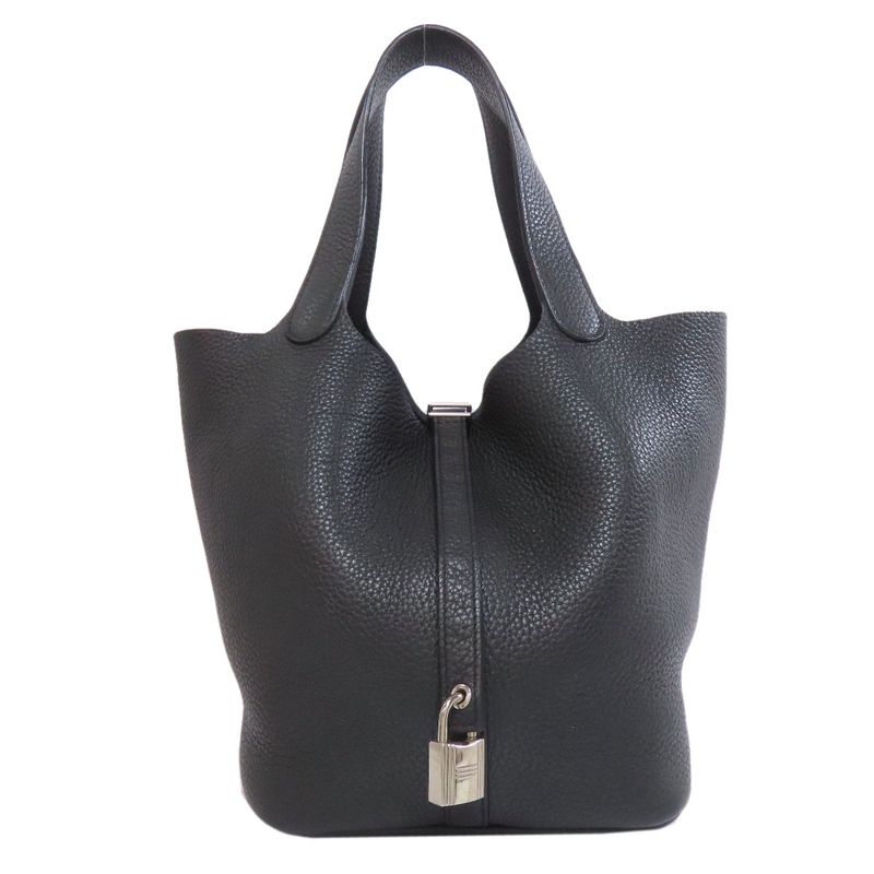 Hermes Picotin Lock MM Silver Hardware Handbag Togo Women