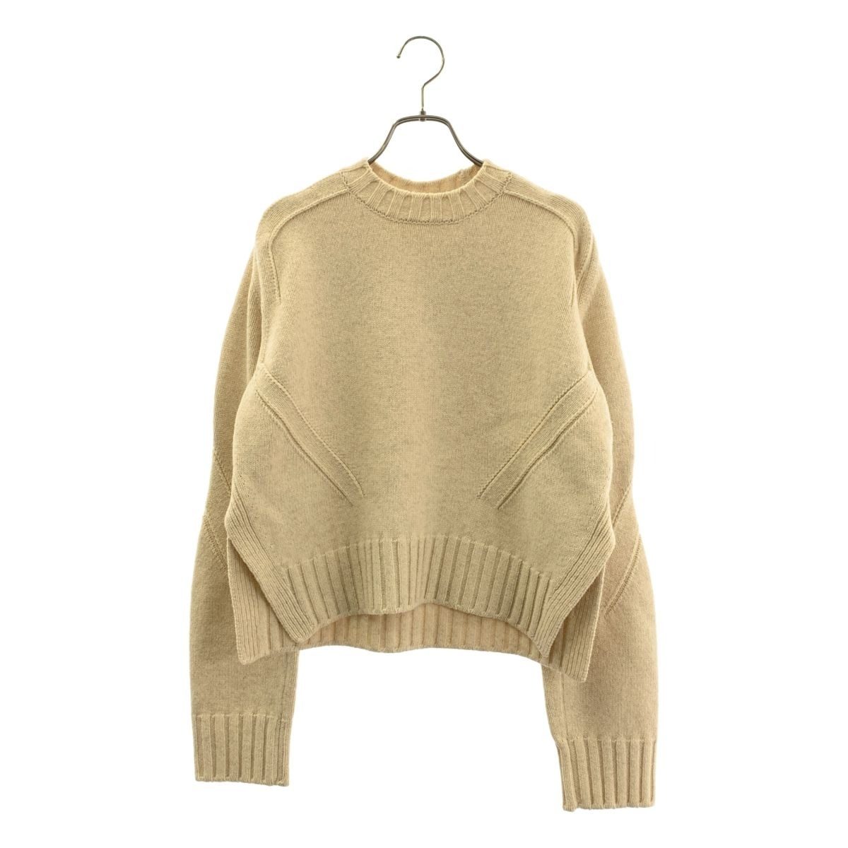 Celine Yak Wool Crew Neck Knit S Beige Sweater