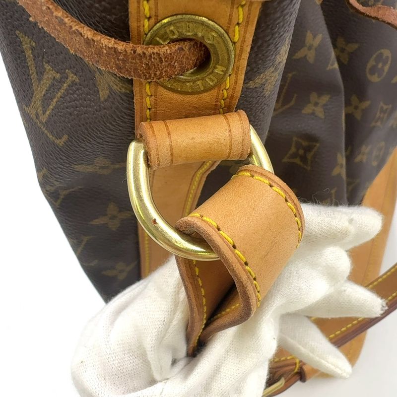 Louis Vuitton Noe Monogram Leather × PVC Brown Shoulder Bag Gold M42224