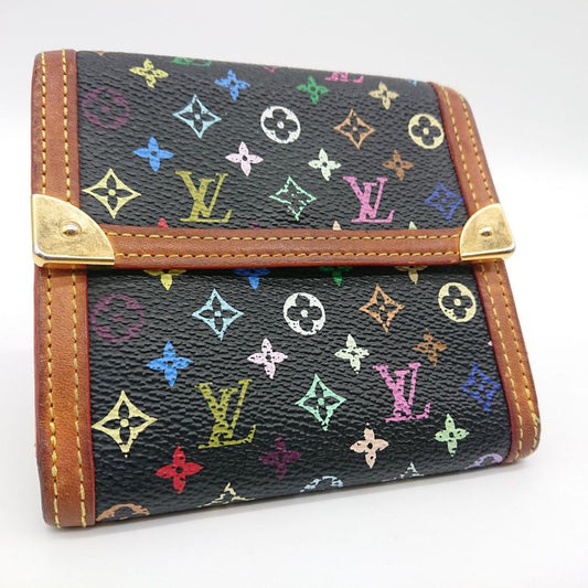 Louis Vuitton Multicolor Folded Wallet Porte Monet Vieux Carte Cles Di Black