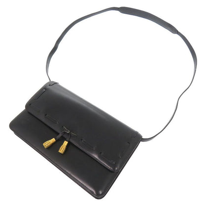 Hermes Tassel Vintage Box Calf Navy Gold Hardware 00R Engraved Shoulder Bag