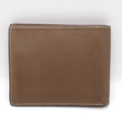 Hermes Wallet Citizen Twill Brown Beige Leather Bifold Women's R