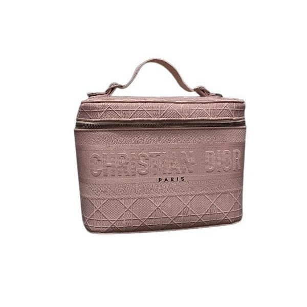 Dior Vanity Bag Cannage Pink Canvas