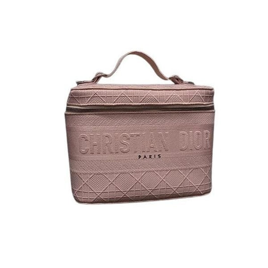 Dior Vanity Bag Cannage Pink Canvas