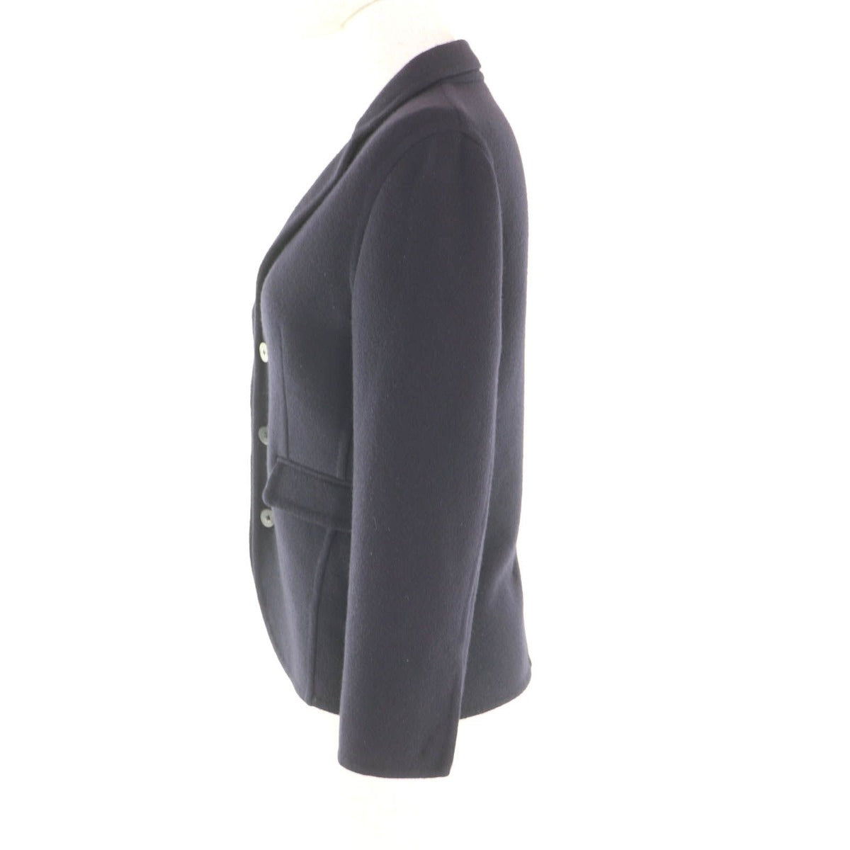 Celine 2 Cashmere Single Jacket with Logo Button Navy 36 — view 2