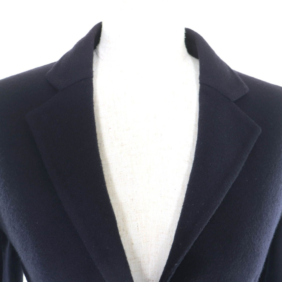 Celine 2 Cashmere Single Jacket with Logo Button Navy 36 — view 4