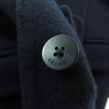 Celine 2 Cashmere Single Jacket with Logo Button Navy 36 — view 6