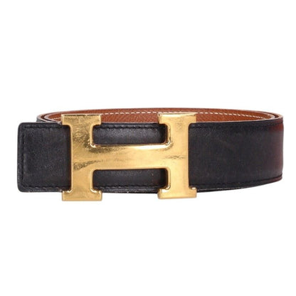 Hermes Logo Buckle Reversible Leather Belt 70