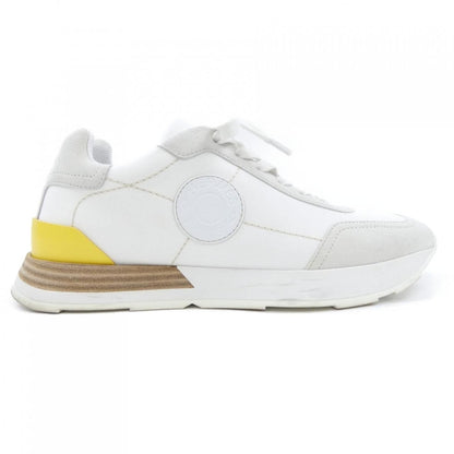 Hermes Drive Sneakers Canvas Calfskin White Gray