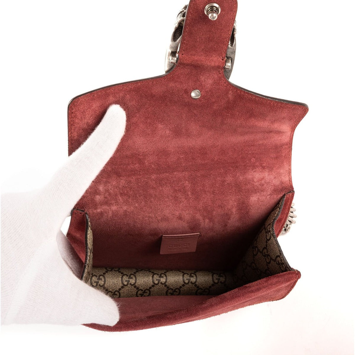 Gucci Blooms Dionysus Beige Burgundy Supreme Canvas Shoulder Bag — view 9