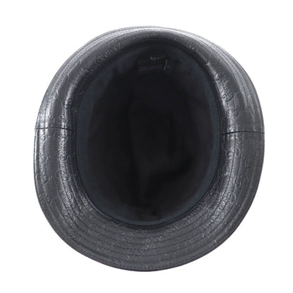 Gucci Guccissima Logo GG Pattern Leather Hat Bucket Black — view 4