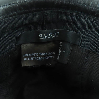 Gucci Guccissima Logo GG Pattern Leather Hat Bucket Black — view 6