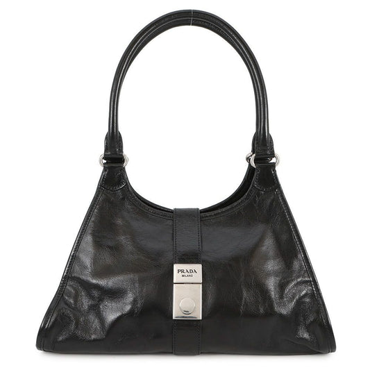 Prada Tote Hobo Leather Black