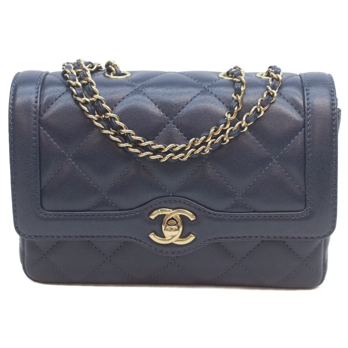 Chanel Navy Lamb Quilted 20 Single Flap Bag