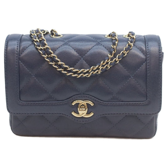 Chanel Navy Lamb Quilted 20 Single Flap Bag