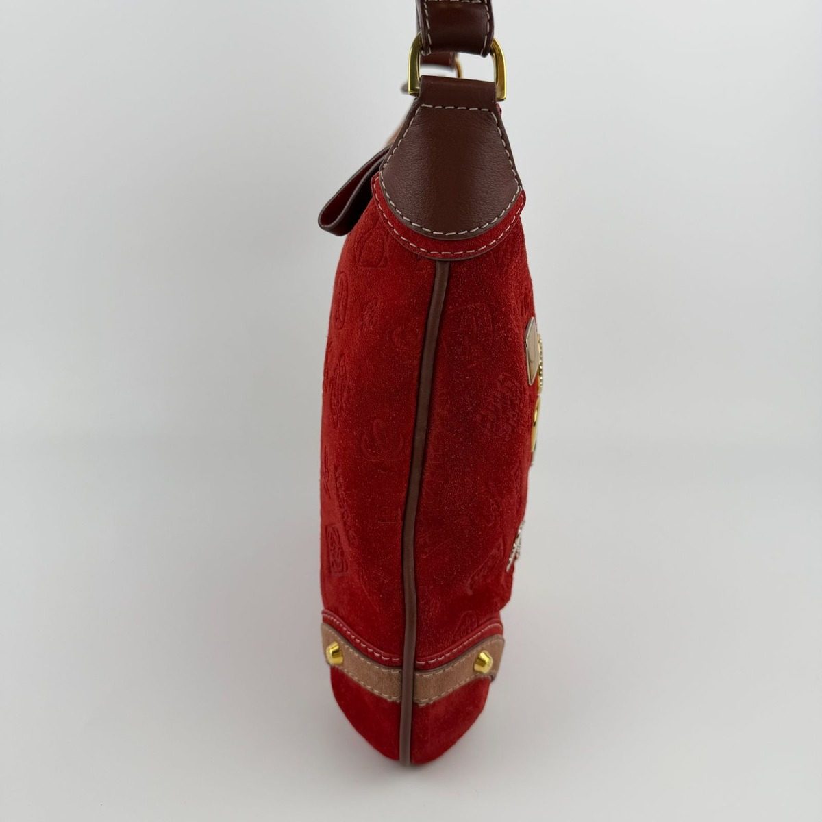 Loewe Anagram Anniversary Limited Shoulder Bag Red Suede Vintage — view 6