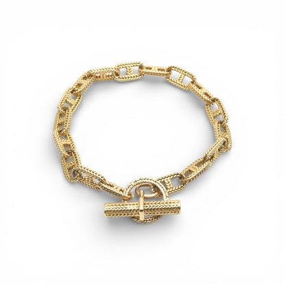 Hermes Chaine D'ancre Trece Bracelet Bangle Calf Gold