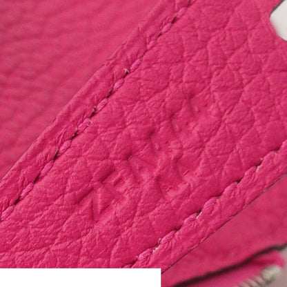 Hermes Lindy 26 Rose Shocking Silver Taurillon Clemence 2-Way Shoulder Bag — view 7