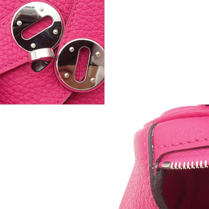 Hermes Lindy 26 Rose Shocking Silver Taurillon Clemence 2-Way Shoulder Bag — view 8