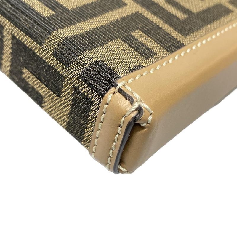 Fendi Shoulder Bag Baguette Soft Trunk Phone Pouch 7as139 Brown And Black Phone