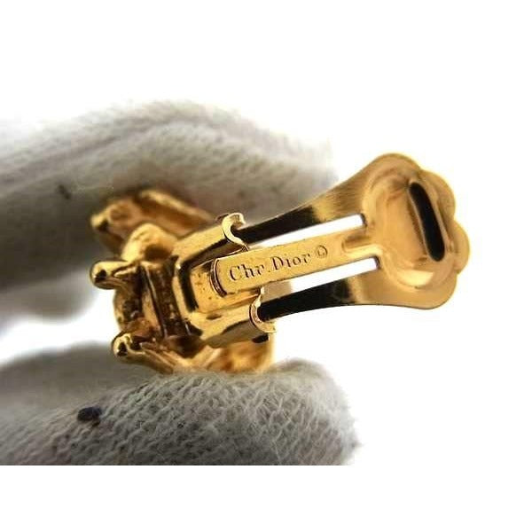 Christian Dior Ear Accessories Clip-on Earrings Bee Gold Metal Rhinestone — view 2