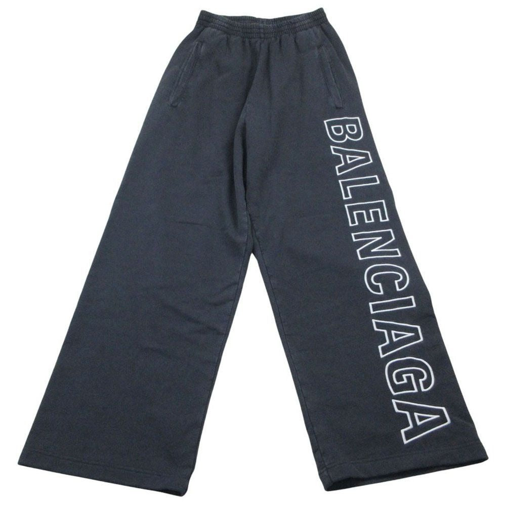 Balenciaga Sweatshirt Baggy Pants Side Logo Embroidery Jersey Gray XS