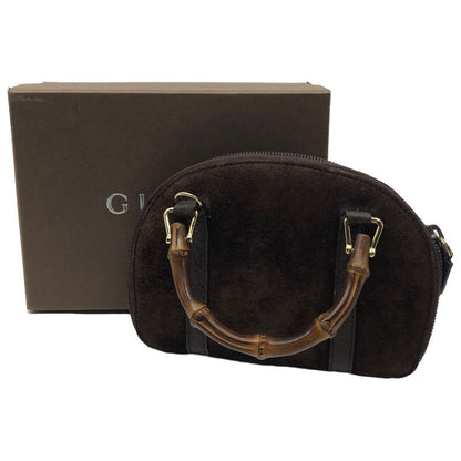 Gucci Old Gucci 2way Mini Suede Bamboo Shoulder Bag Mini Suede Bamboo Shoulder