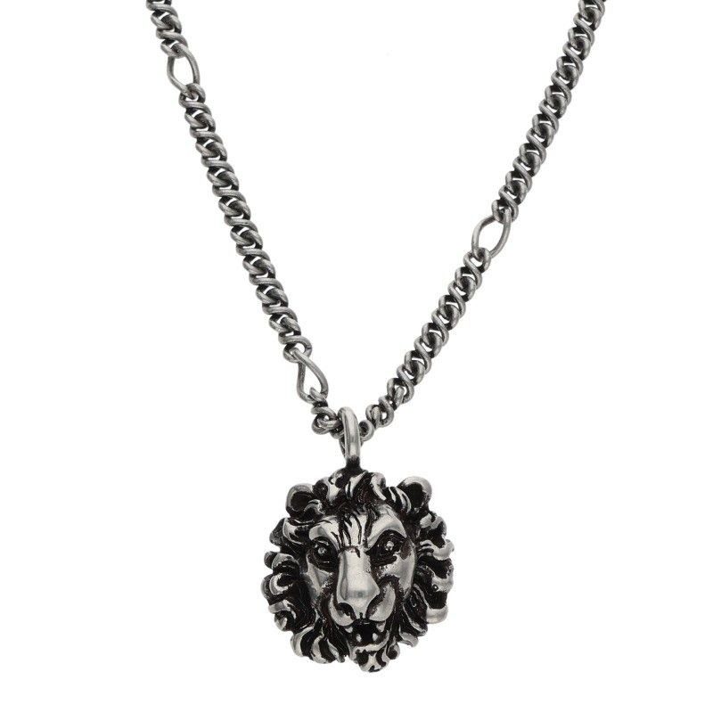 Gucci Lionhead Silver Chain Necklace