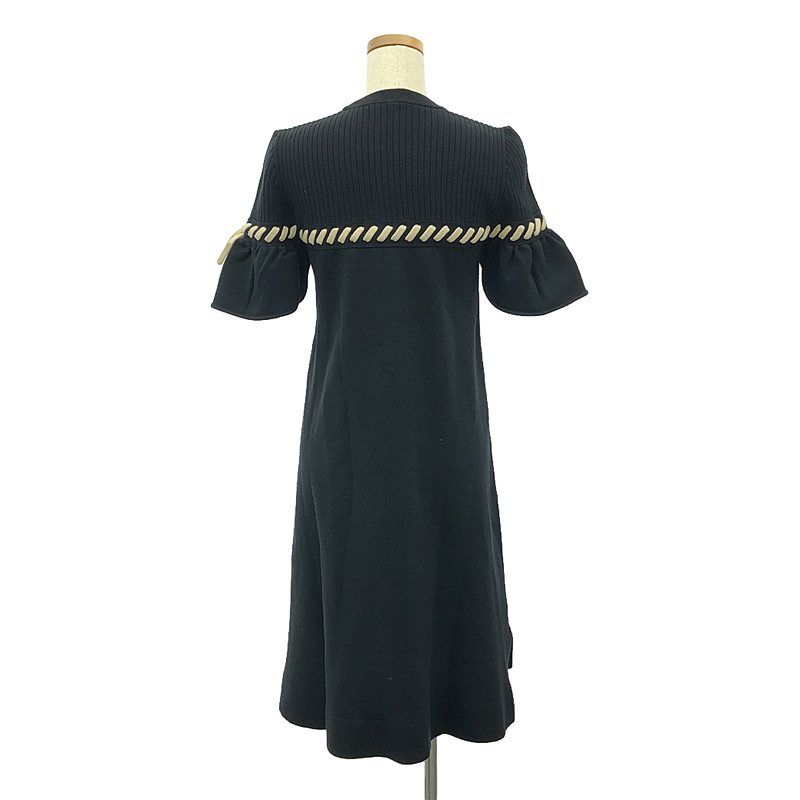 Fendi - Lace-up Design Knit Dress - 38 - Black Beige - Women