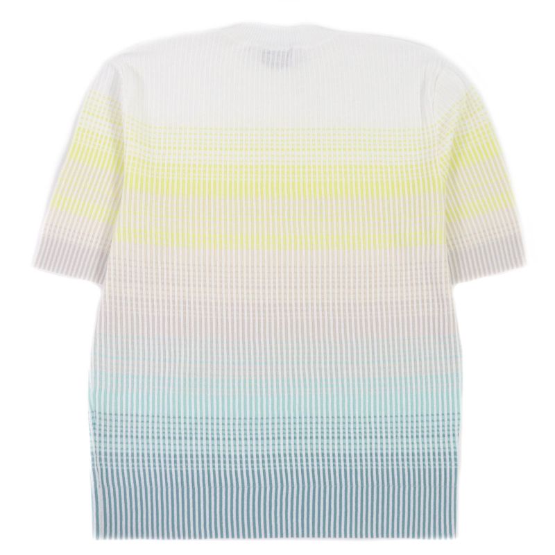 Hermes 2023 100% Cotton Striped Short Sleeve Knit Cut And Sewn White XS Made In