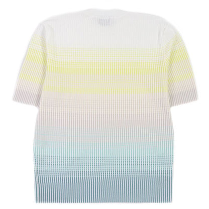 Hermes 2023 100% Cotton Striped Short Sleeve Knit Cut And Sewn White XS Made In