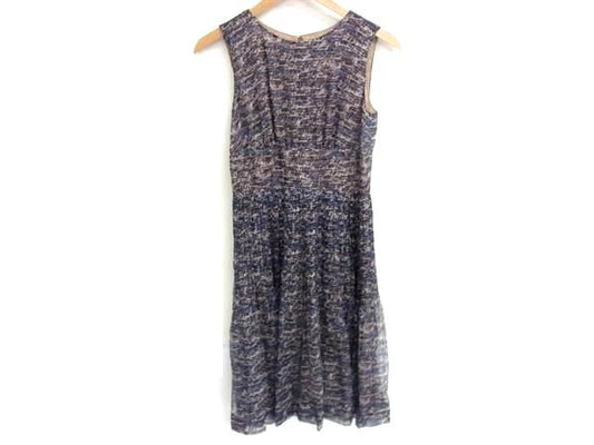Chanel P40600v29399 100% Silk All Over Pattern Sleeveless Dress 36