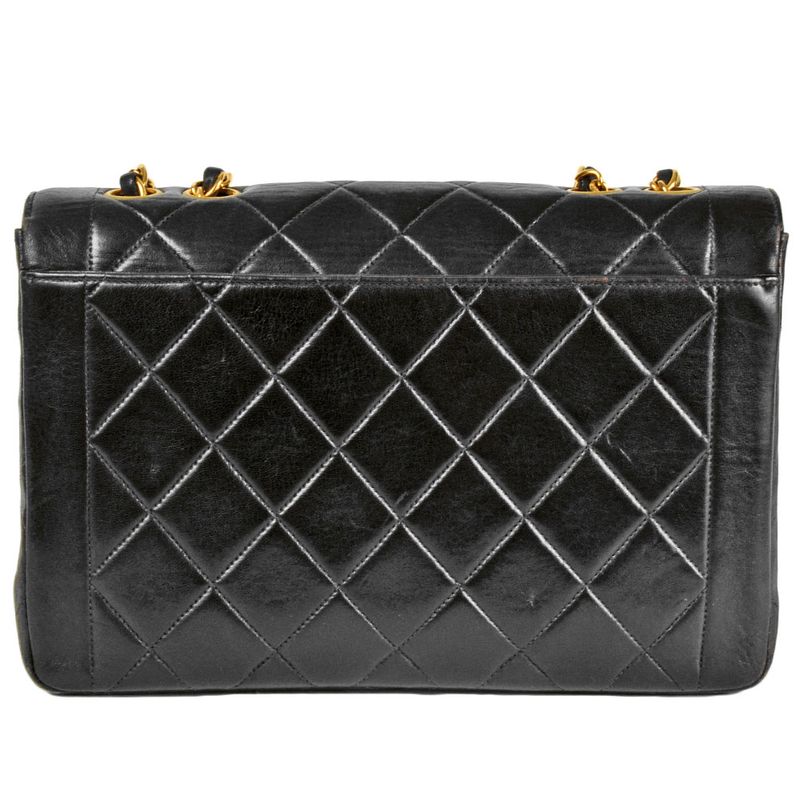 Chanel Matelasse Chain Shoulder Bag Lambskin Black Gold Hardware No 4 Unit Coco