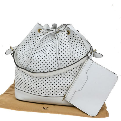 Louis Vuitton Noe Shoulder Bag Perforated Leather White 13ka919