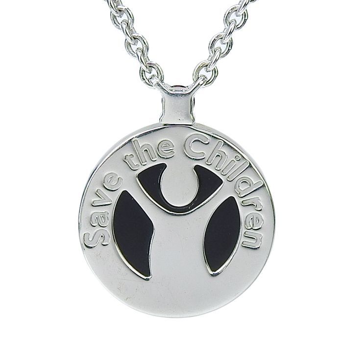 Bvlgari Bulgari Save The Children Onyx Ruby Necklace 356910 Sv925 Silver Onyx