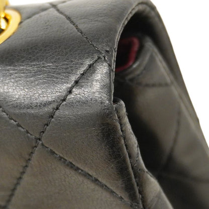 Chanel Shoulder Bag Matelasse Lambskin Black Gold Hardware Women