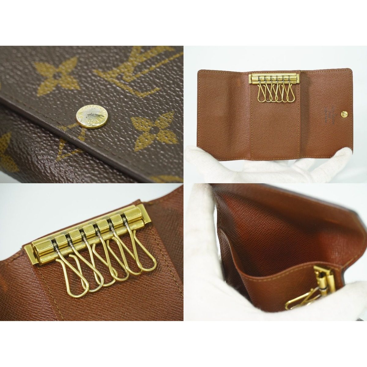 Louis Vuitton LV Multicles 6 Monogram Key Case 6 Rows Brown Key Holder — view 8