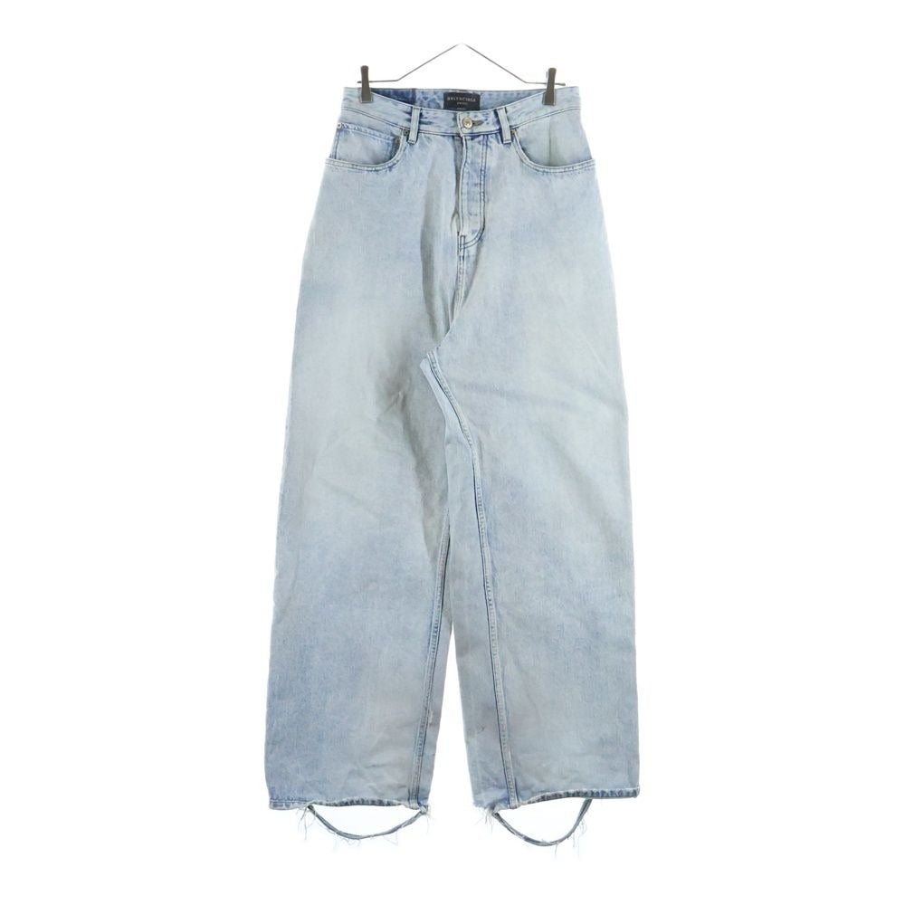 Balenciaga Damaged Baggy Denim Pants Indigo
