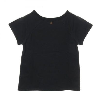 Chanel Top CC Logo 18C Cotton T-Shirt Black — view 2