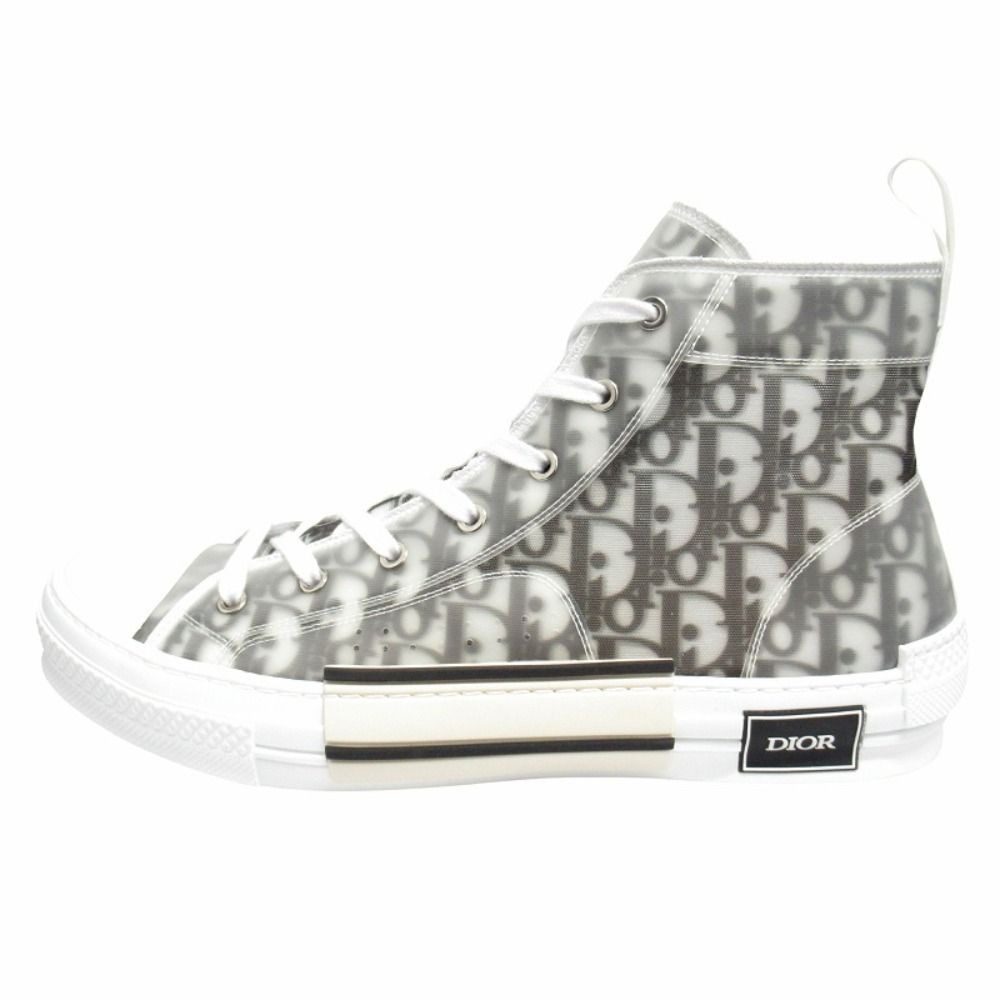 Dior Oak High Top Sneakers Shoes Cut Trotter Logo Technical Fabric 45 White