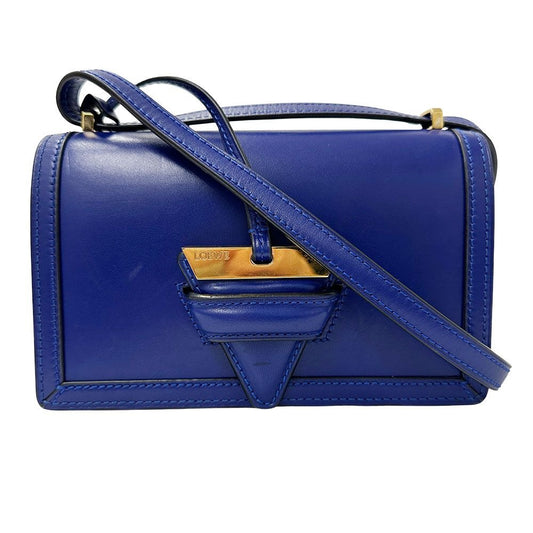 Loewe Shoulder Bag Leather Barcelona Blue Stylish