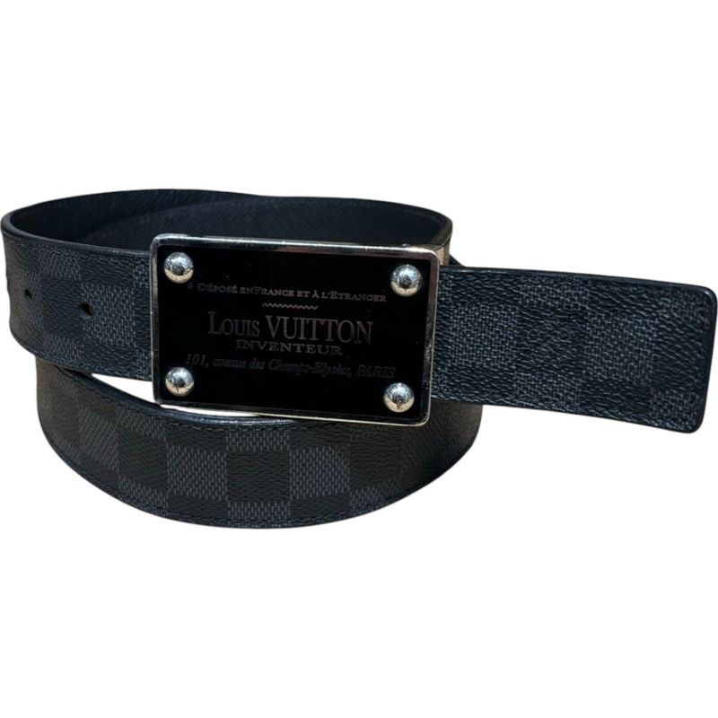 Louis Vuitton ⑤ M9632 Ca2121 Santure Ambantour Belt Men's Gray 90 32